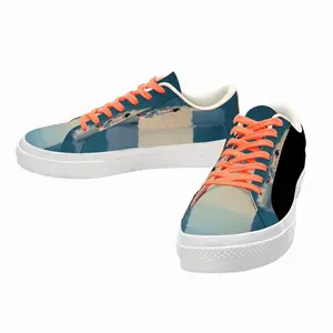 Men Deep Blue Low Top Canvas Shoes