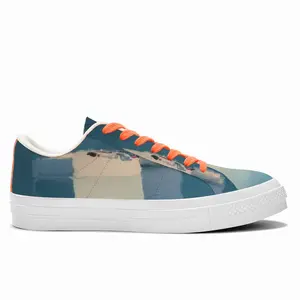 Men Deep Blue Low Top Canvas Shoes