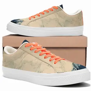 Men White Bouquet Low Top Canvas Shoes