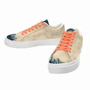 Men White Bouquet Low Top Canvas Shoes