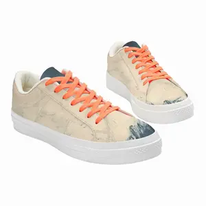 Men White Bouquet Low Top Canvas Shoes