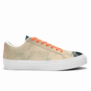 Men White Bouquet Low Top Canvas Shoes