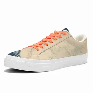 Men White Bouquet Low Top Canvas Shoes