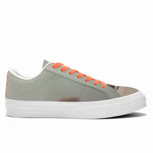 Men Green Lagoon With One Boat Low Top Canvas Shoes