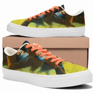 Men Racing Horses Low Top Canvas Shoes