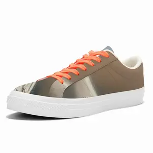 Men Sailboats Under The Thunder Low Top Canvas Shoes