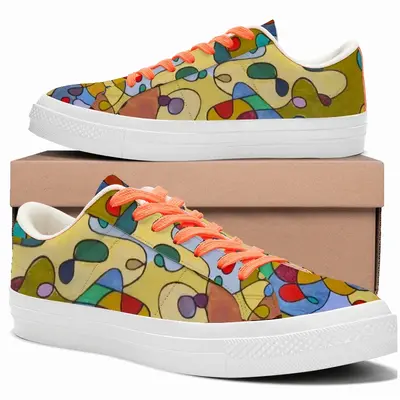 Men Colour Pattern Low Top Canvas Shoes