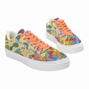 Men Colour Pattern Low Top Canvas Shoes