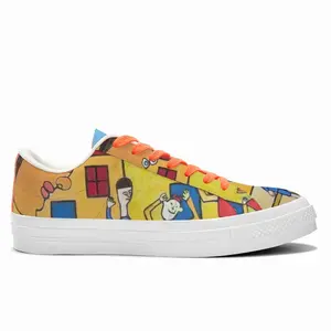 Men Street Scene Low Top Canvas Shoes