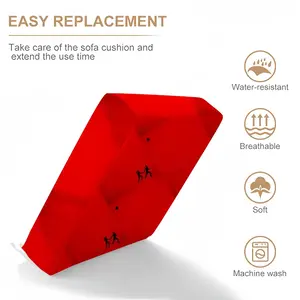 Deep Red (Decomposition) Waterproof Sofa Cover