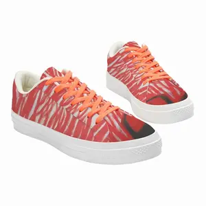 Men Red Trees Low Top Canvas Shoes