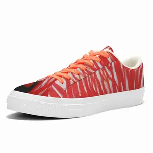 Men Red Trees Low Top Canvas Shoes