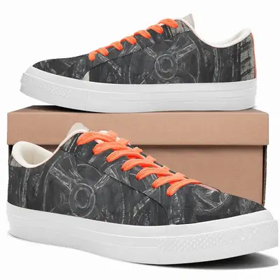 Men Death Helmet Low Top Canvas Shoes