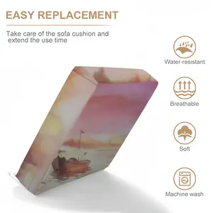 The Boat And Sunset Waterproof Sofa Cover