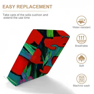 Red Tulips Waterproof Sofa Cover