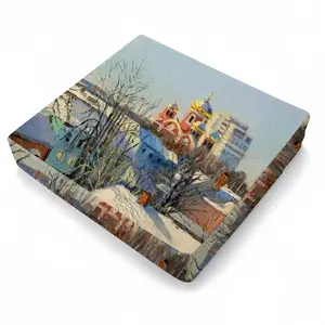 Winter Town With A Church Waterproof Sofa Cover