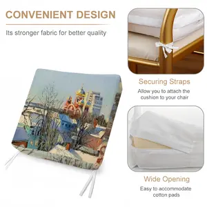 Winter Town With A Church Waterproof Sofa Cover