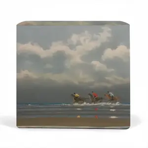 Beach With Riders Waterproof Sofa Cover