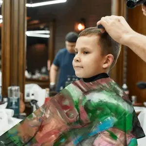 Young Man With Dog Kids Barber Apron