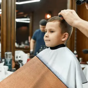 Black And White Over Copper Kids Barber Apron