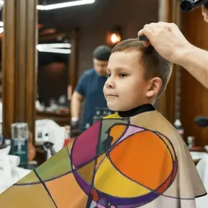 Fake Stained Glass 1 Kids Barber Apron