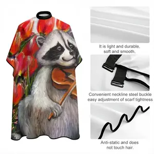 Raccoon Celebrating Spring Barber Apron