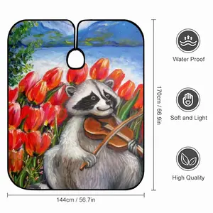 Raccoon Celebrating Spring Barber Apron