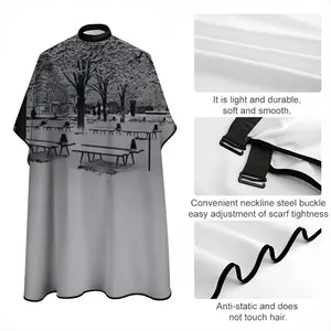 Parc Of Notre Dame Of Parisunder The Snow Barber Apron