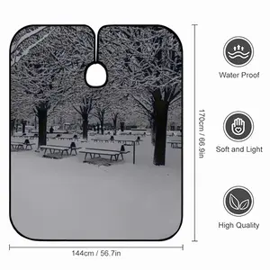 Parc Of Notre Dame Of Parisunder The Snow Barber Apron