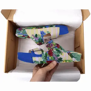 Men Blue Vase Cork Sandals