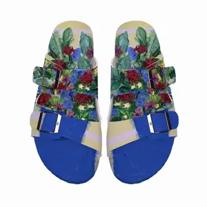 Men Blue Vase Cork Sandals