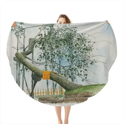 The Sacred Branch Flannel Blanket (Round)