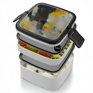 Yellow Reflect Double Layer Bento Box