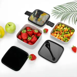 Yellow Reflect Double Layer Bento Box