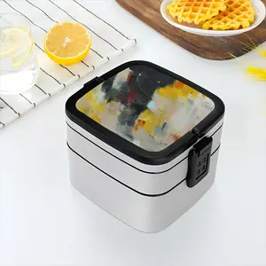 Yellow Reflect Double Layer Bento Box