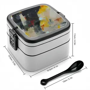 Yellow Reflect Double Layer Bento Box