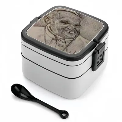 Pope Francis Portrait Double Layer Bento Box