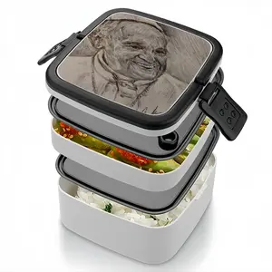 Pope Francis Portrait Double Layer Bento Box