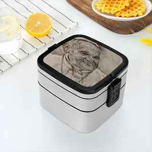 Pope Francis Portrait Double Layer Bento Box