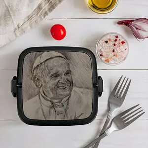 Pope Francis Portrait Double Layer Bento Box