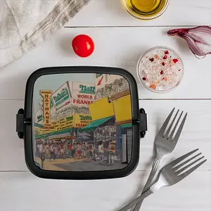 Nathans Of Coney Island New York City Double Layer Bento Box