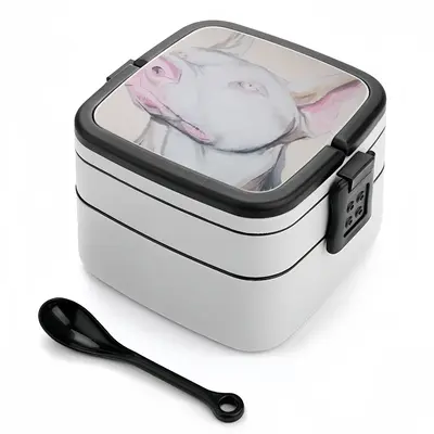 White Doberman Double Layer Bento Box