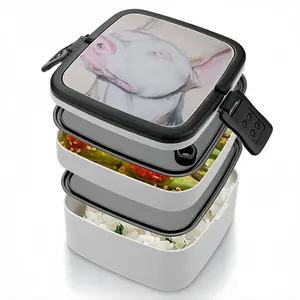 White Doberman Double Layer Bento Box