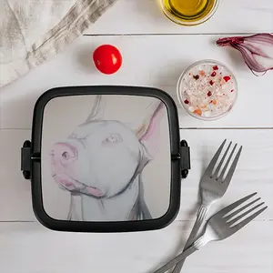 White Doberman Double Layer Bento Box