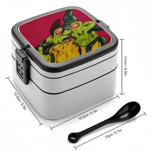 Green Alien Wizard Double Layer Bento Box