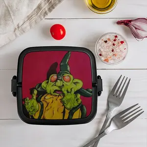 Green Alien Wizard Double Layer Bento Box