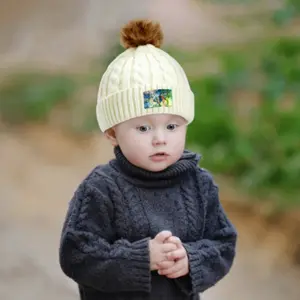 Boy With Bird Baby Knitted Cap