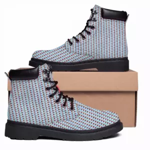 Men Caput Mortuum Light Blue Mid Top Boots