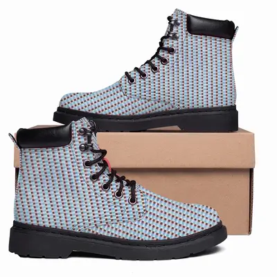 Men Caput Mortuum Light Blue Mid Top Boots