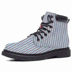 Men Caput Mortuum Light Blue Mid Top Boots